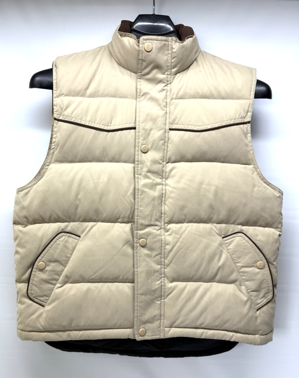 OUTBACK TrailBlazer Vest Down Insulated #2975 Mens Medium Beige Full Zip Western
